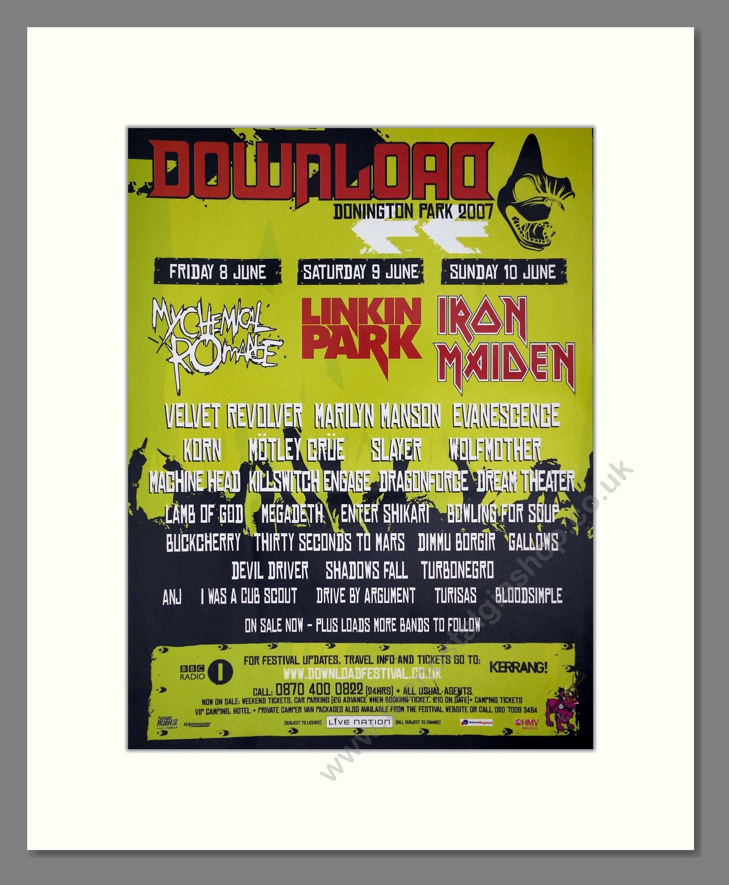 Download Festival - Line Up. Vintage Advert 2007 (ref AD64969)