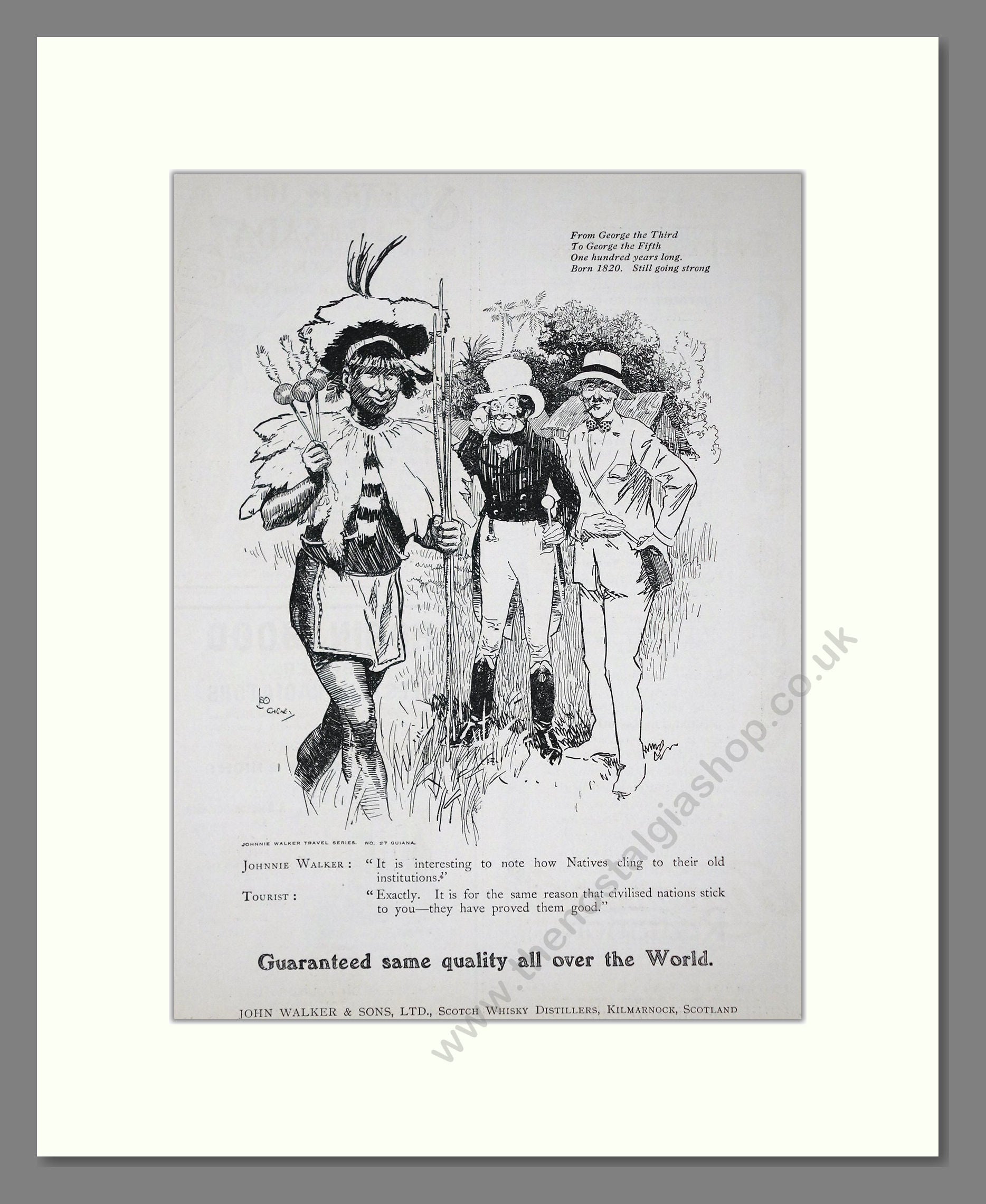 Johnnie Walker - Scotch Whisky. Vintage Advert 1921 (ref AD65007)