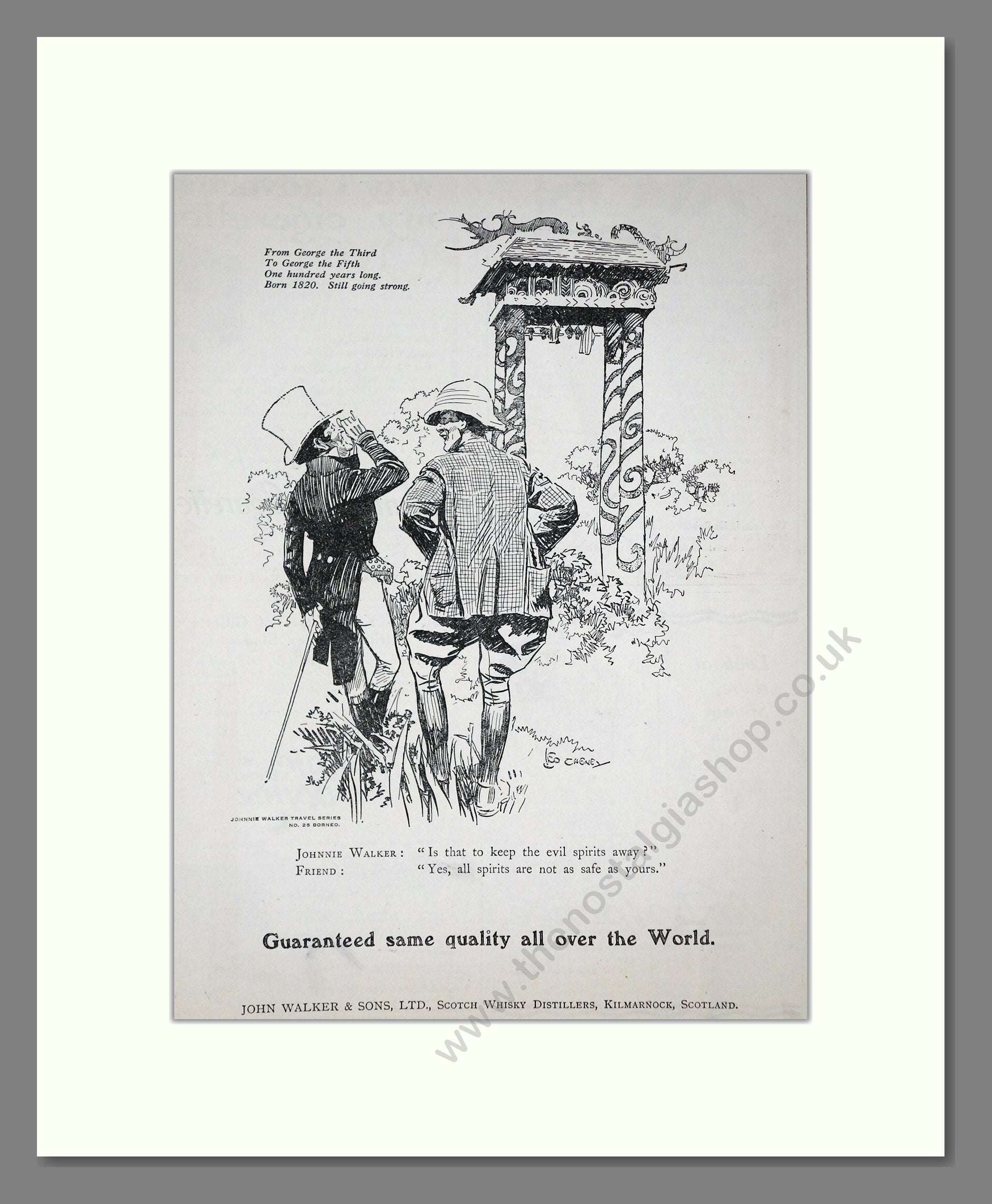 Johnnie Walker - Scotch Whisky. Vintage Advert 1921 (ref AD65008)