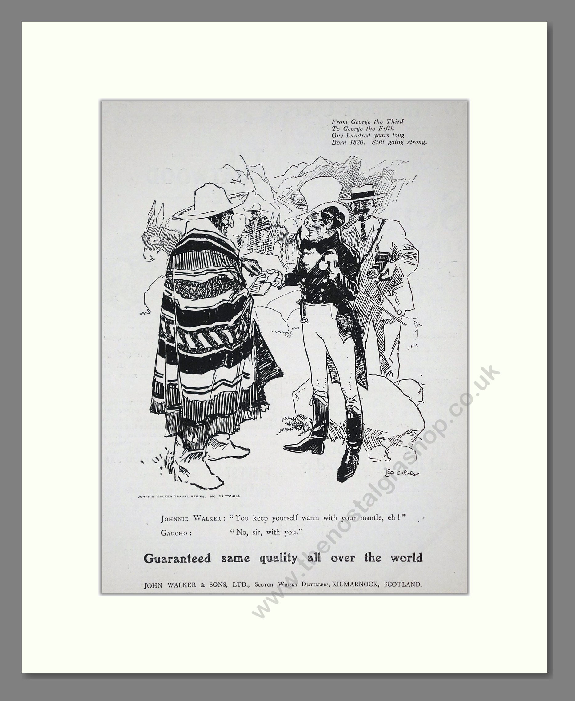 Johnnie Walker - Scotch Whisky. Vintage Advert 1921 (ref AD65009)