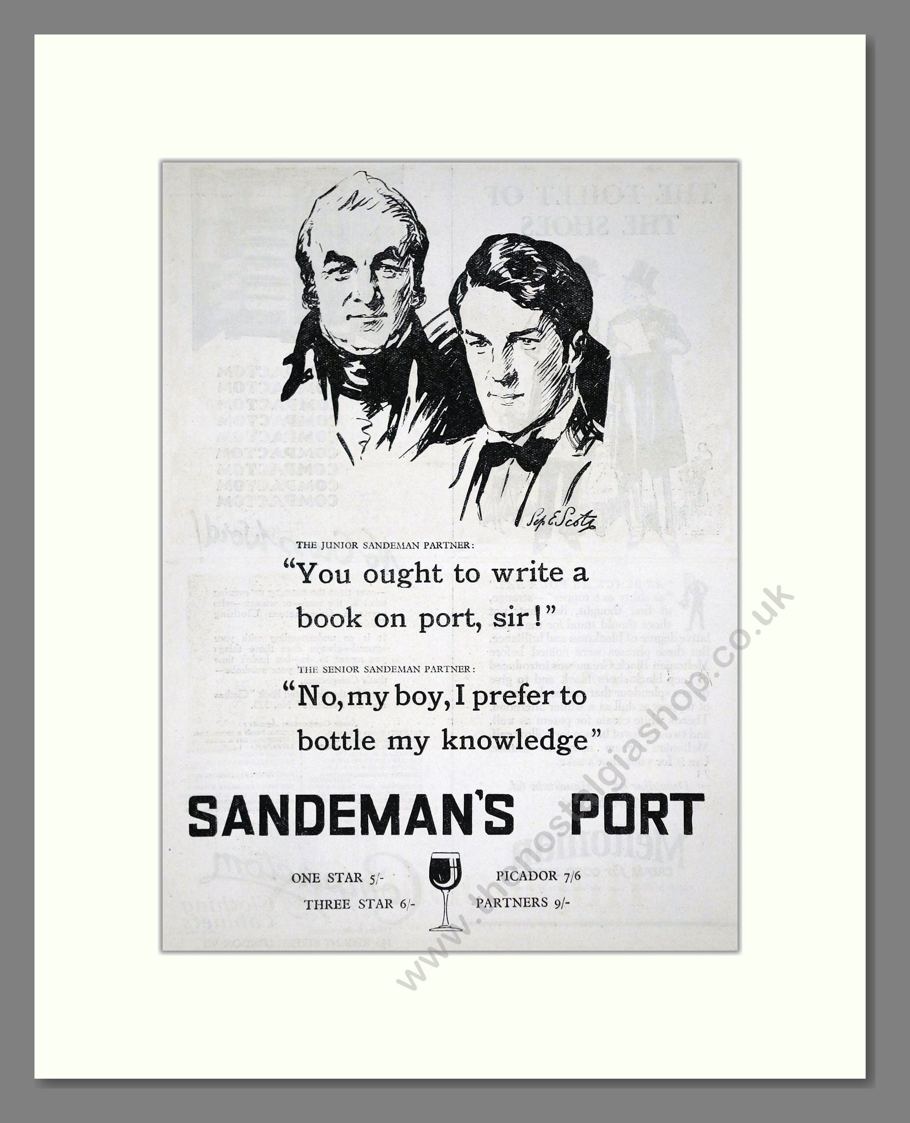 Sandeman's - Port. Vintage Advert 1927 (ref AD65042)