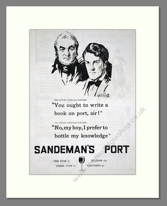 Sandeman's - Port. Vintage Advert 1927 (ref AD65042)
