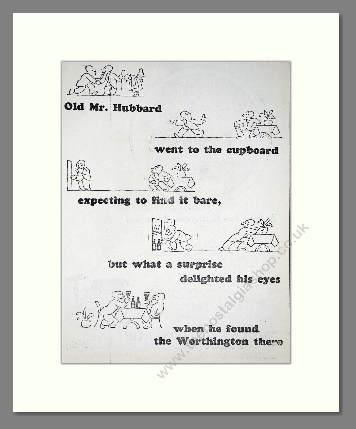 Worthington - Beer - Mr Hubbard. Vintage Advert 1926 (ref AD65044)