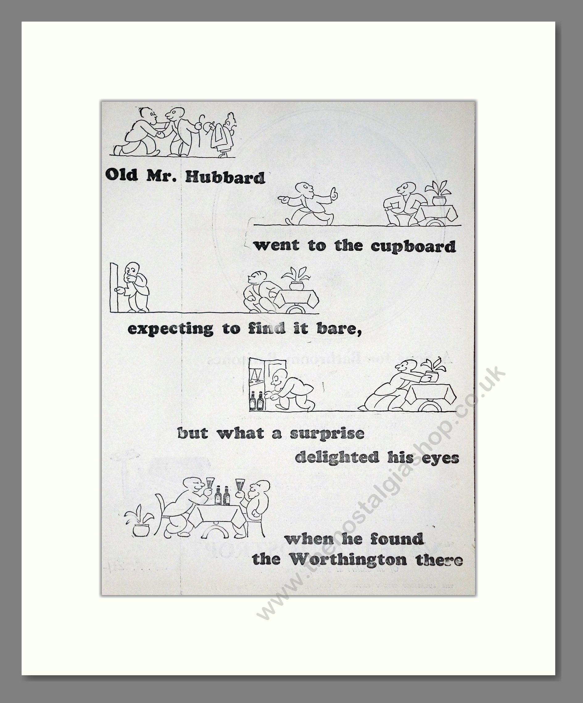 Worthington - Beer - Mr Hubbard. Vintage Advert 1926 (ref AD65044)