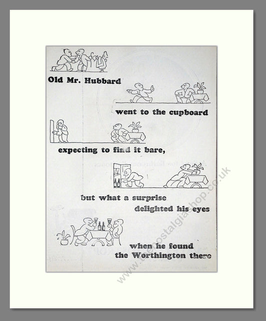 Worthington - Beer - Mr Hubbard. Vintage Advert 1926 (ref AD65044)