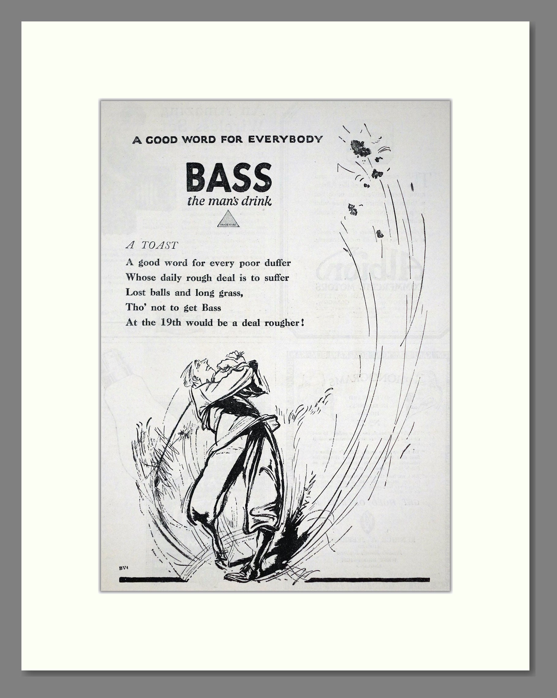 Bass - The Man's Drink. Vintage Advert 1926 (ref AD65049)