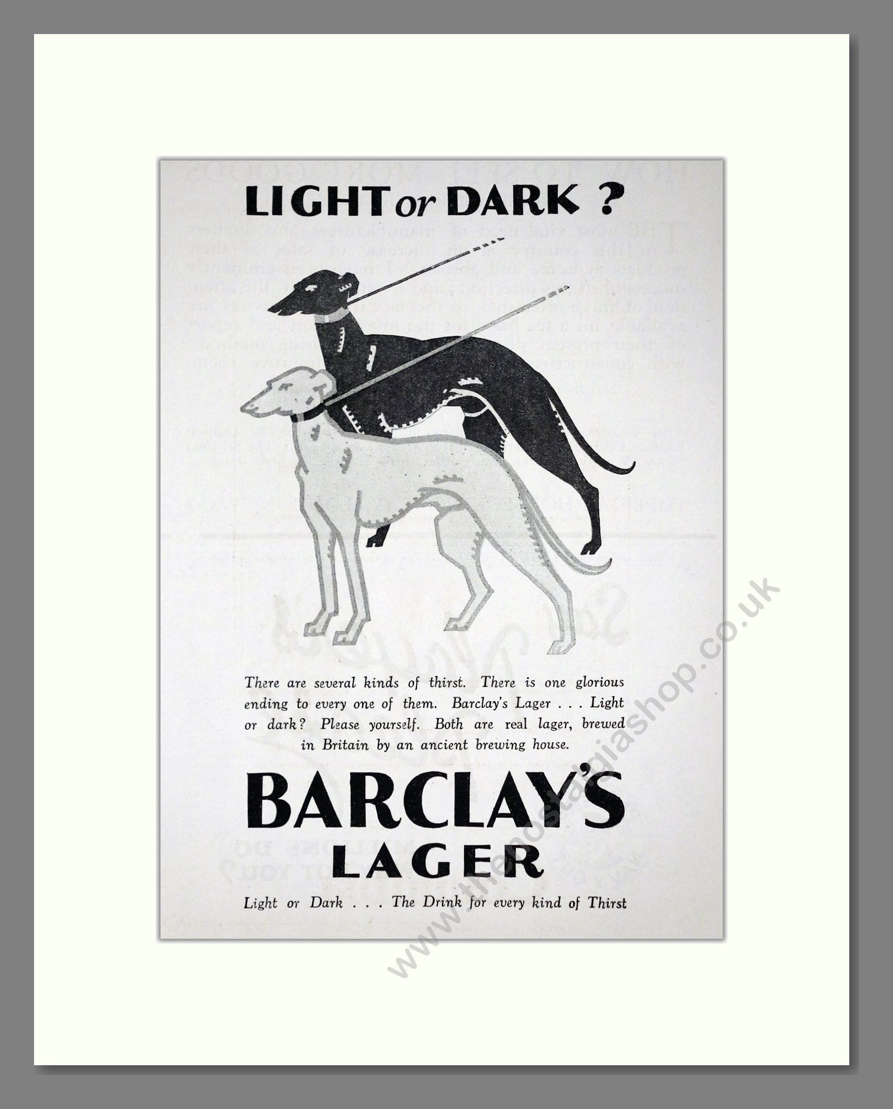 Barclay's - Lager. Vintage Advert 1927 (ref AD65068)