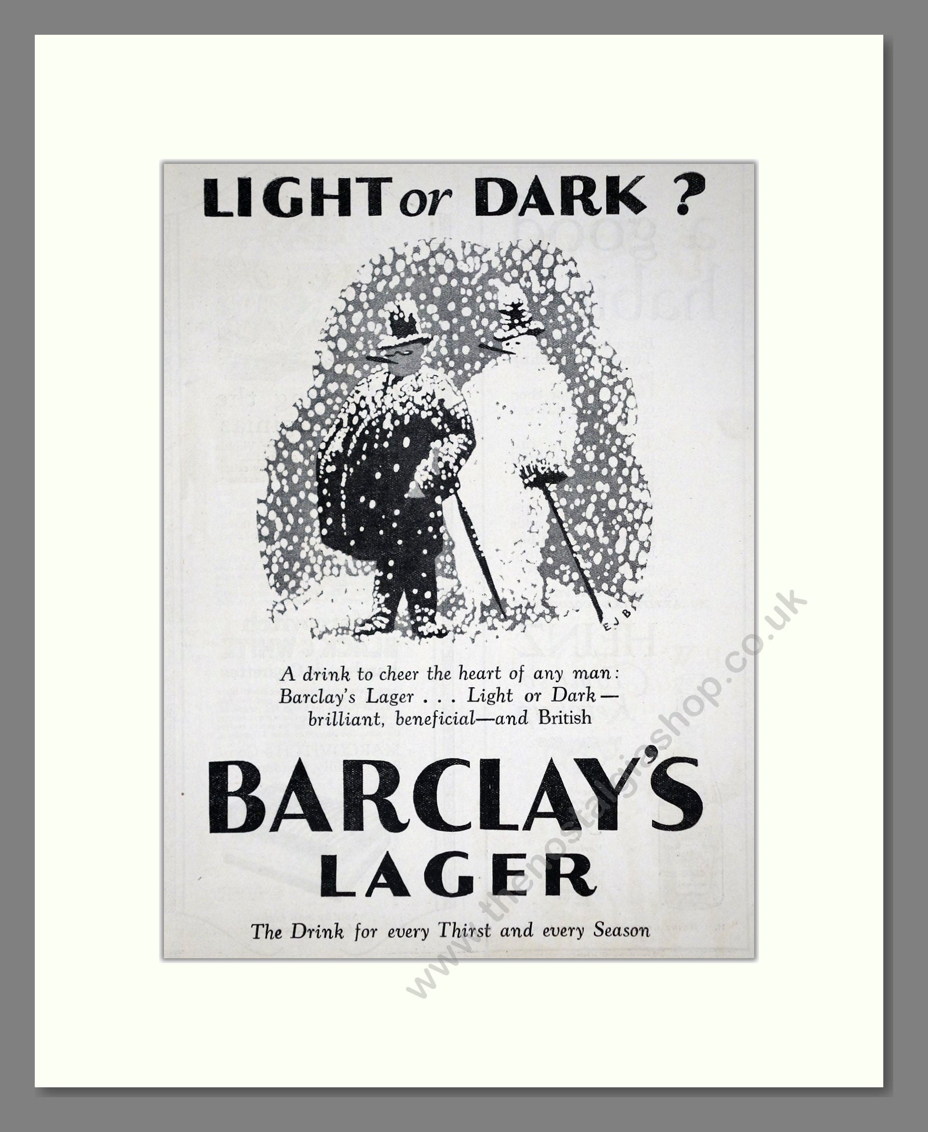 Barclay's - Lager. Vintage Advert 1927 (ref AD65070)