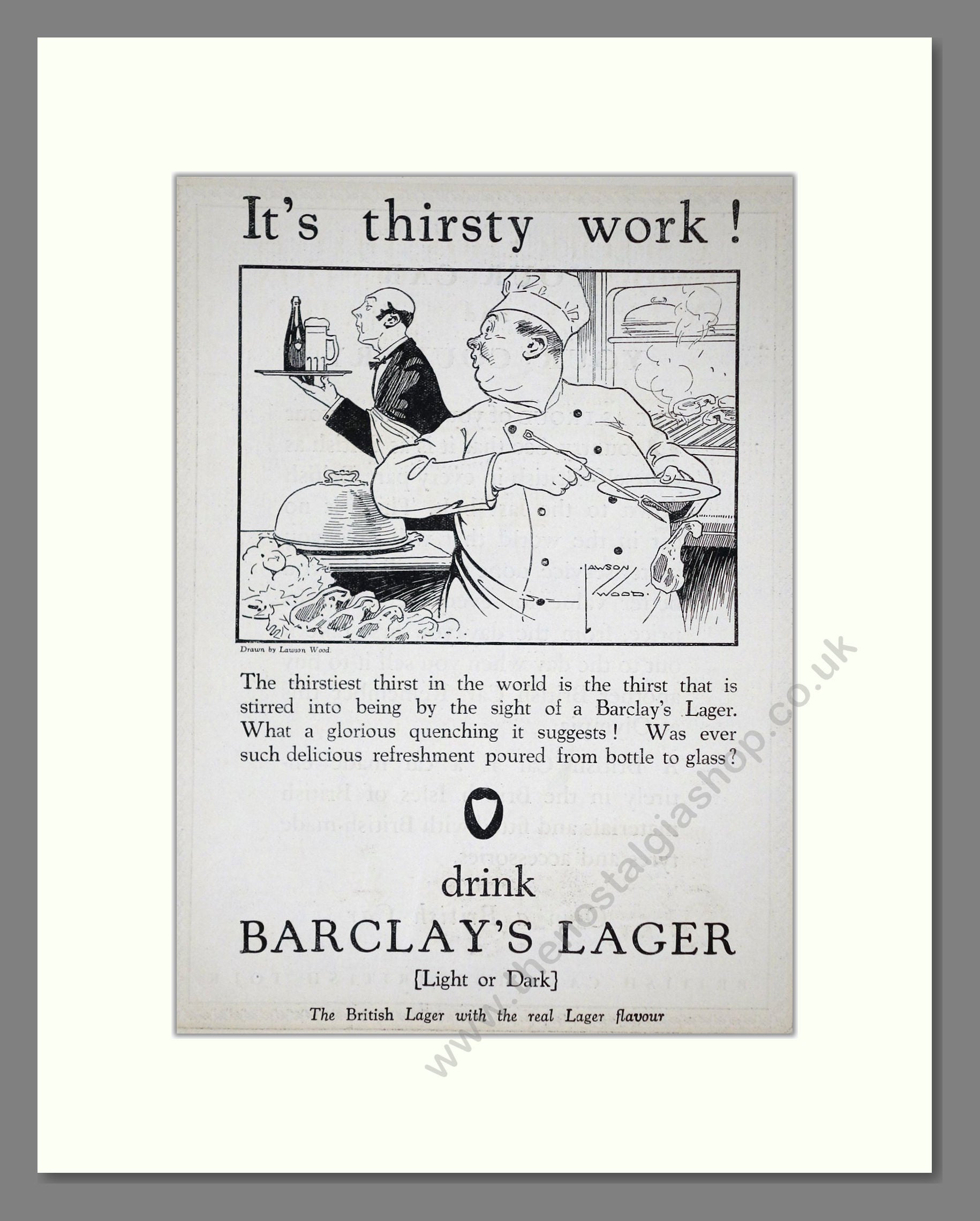 Barclay's - Lager. Vintage Advert 1926 (ref AD65072)
