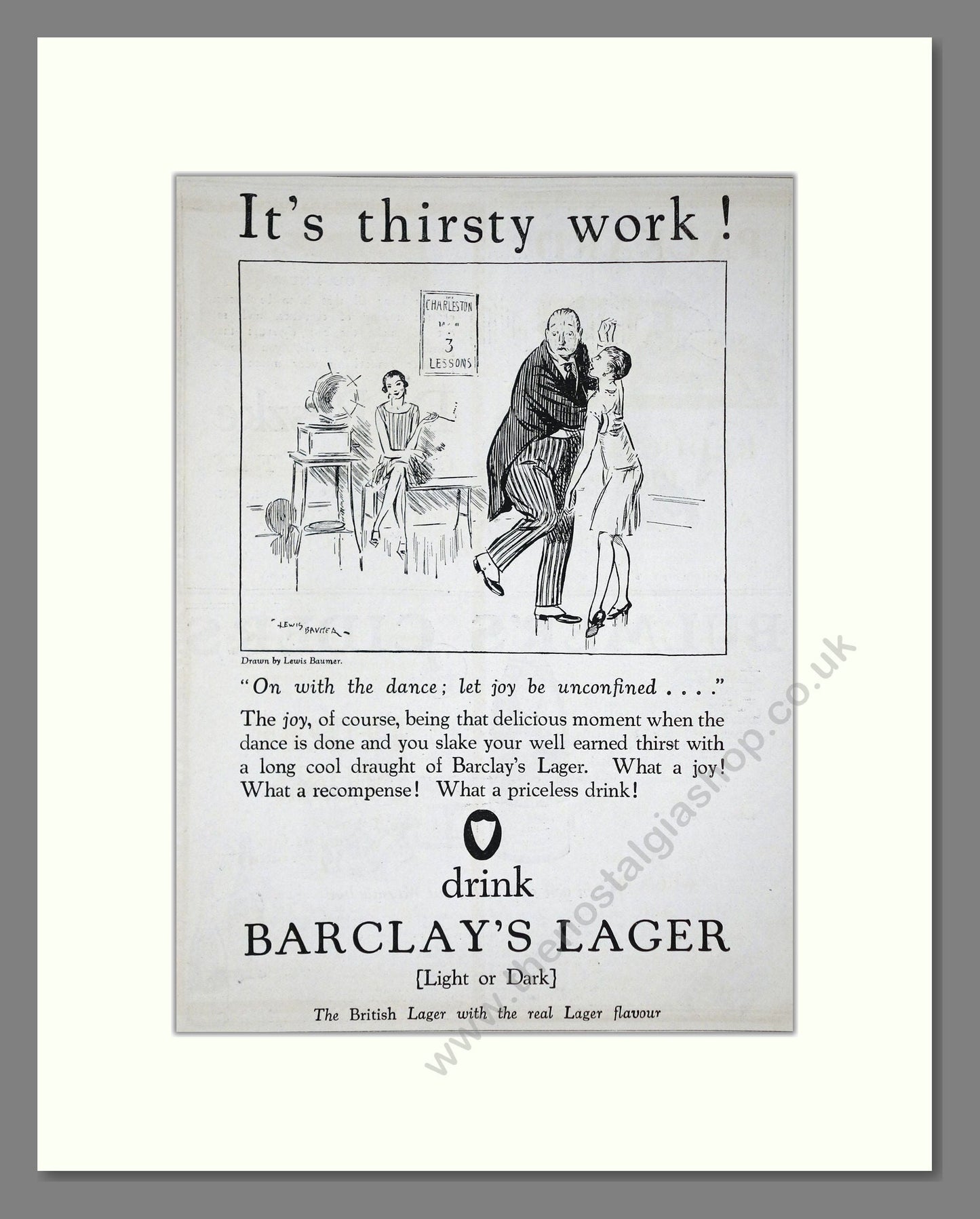 Barclay's - Lager. Vintage Advert 1926 (ref AD65073)