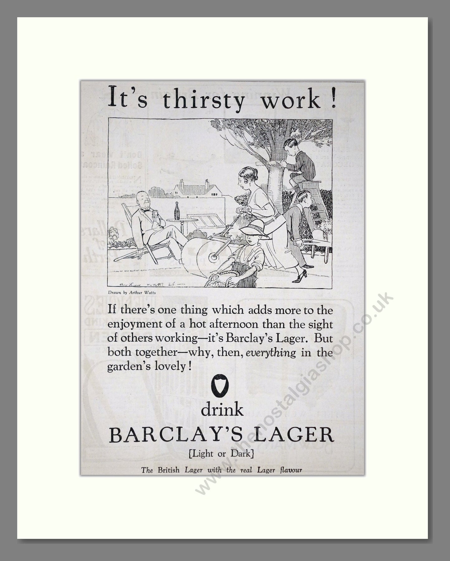 Barclay's - Lager. Vintage Advert 1926 (ref AD65075)