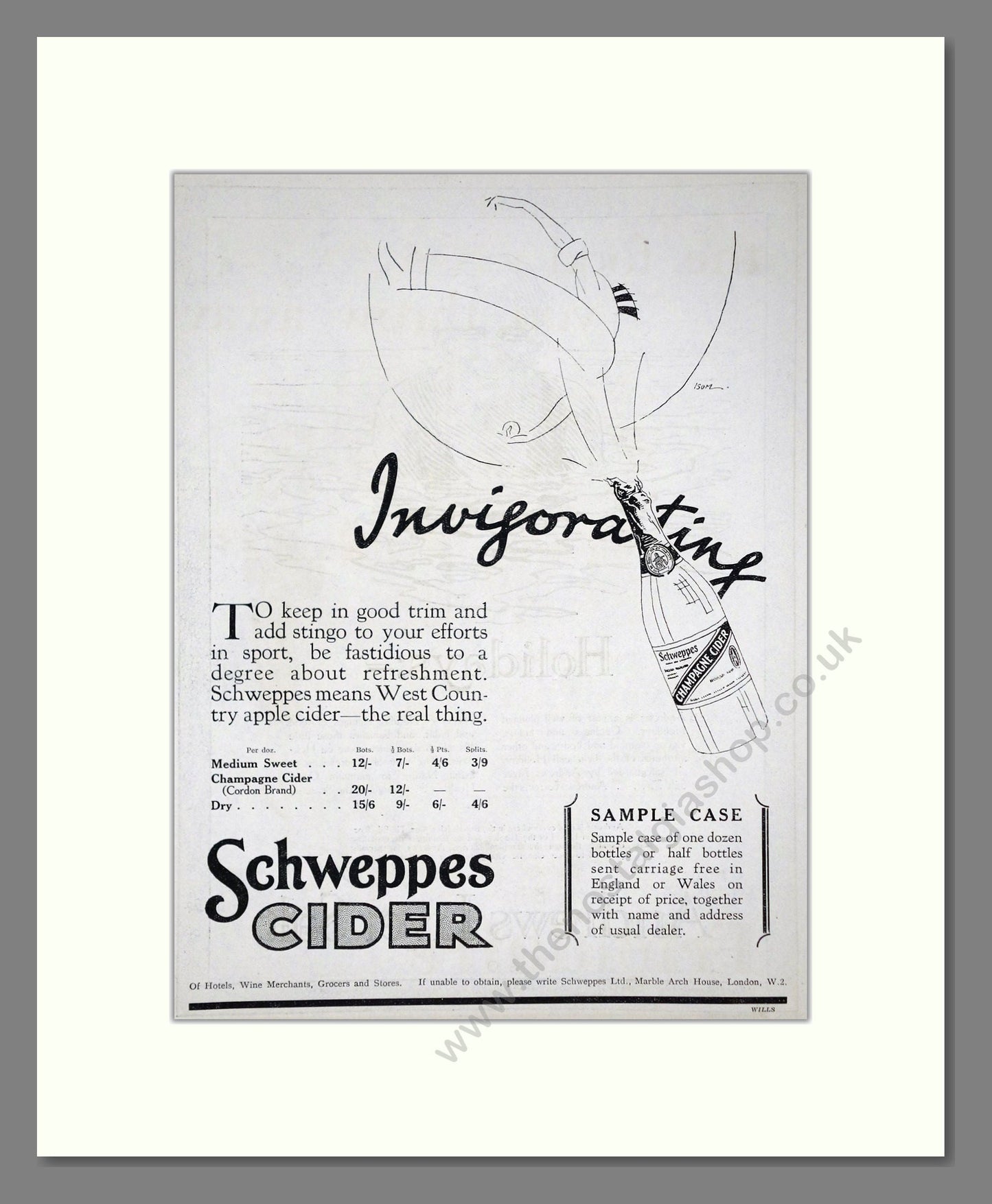 Schweppes - Cider. Vintage Advert 1927 (ref AD65078)