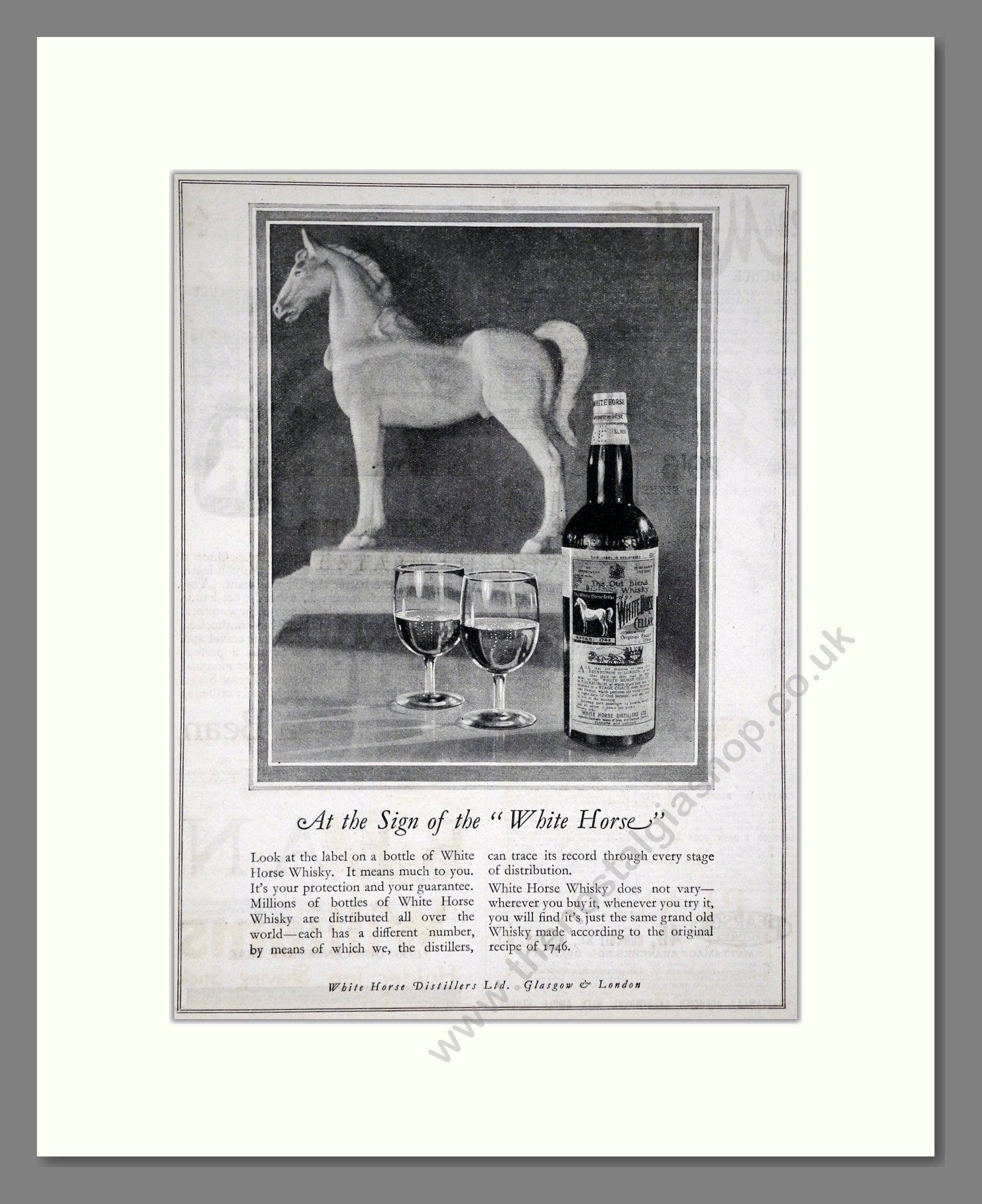 White Horse - Scotch Whisky. Vintage Advert 1926 (ref AD65087)