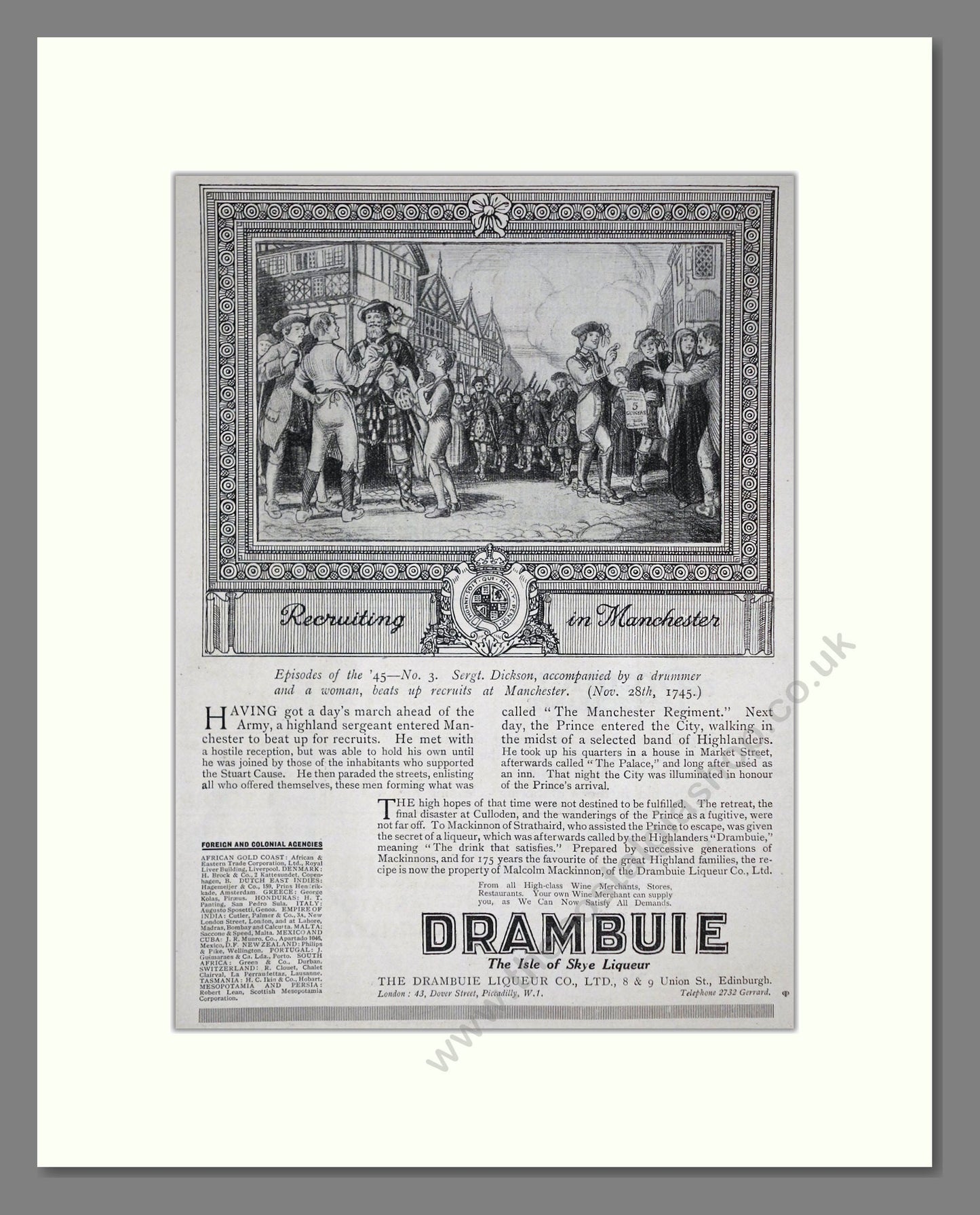 Drambuie - The Isle Of Skye Liquer. Vintage Advert 1920 (ref AD65088)