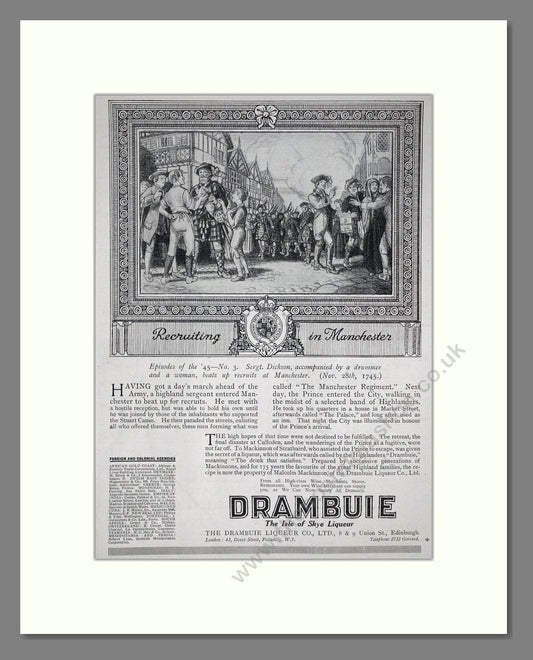 Drambuie - The Isle Of Skye Liquer. Vintage Advert 1920 (ref AD65088)