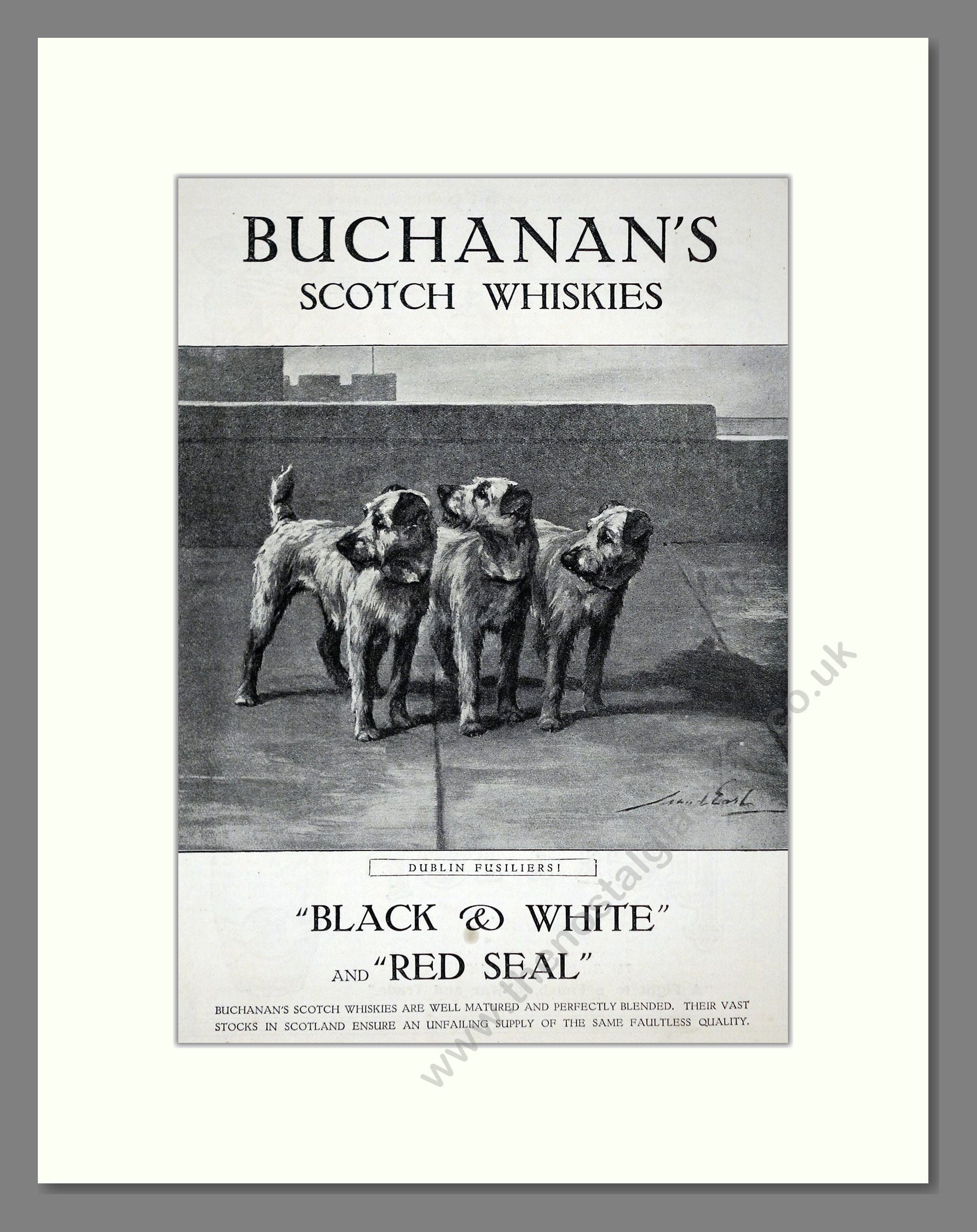 Buchanan's - Black And White Scotch Whisky / Red Seal Whisky. Vintage Advert 1915 (ref AD65093)
