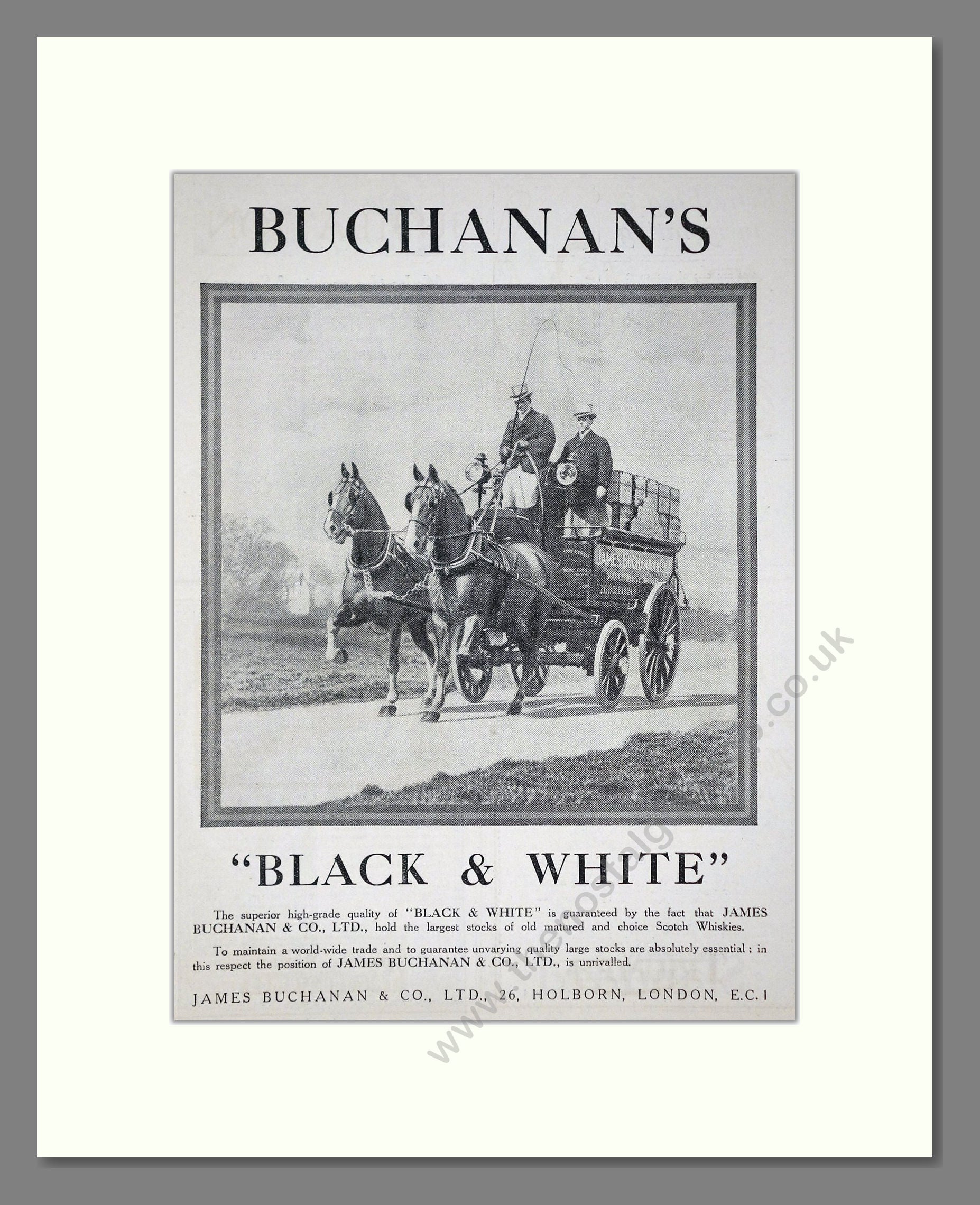 Buchanan's - Black And White Scotch Whisky. Vintage Advert 1924 (ref AD65095)