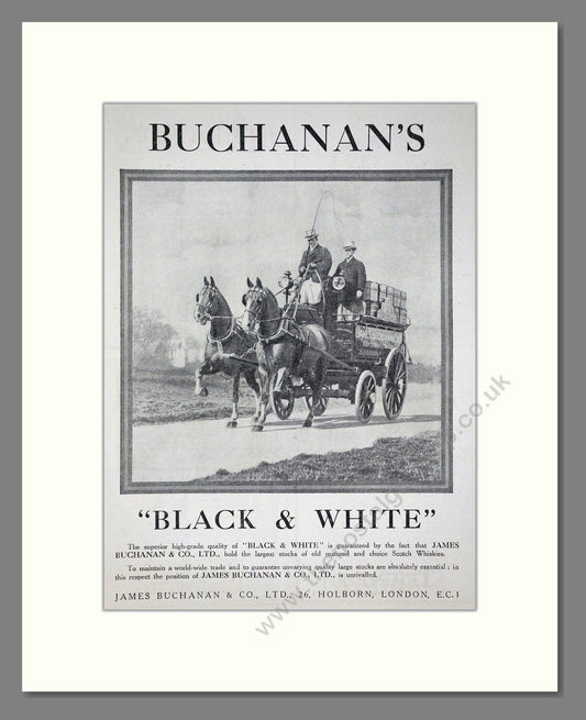 Buchanan's - Black And White Scotch Whisky. Vintage Advert 1924 (ref AD65095)