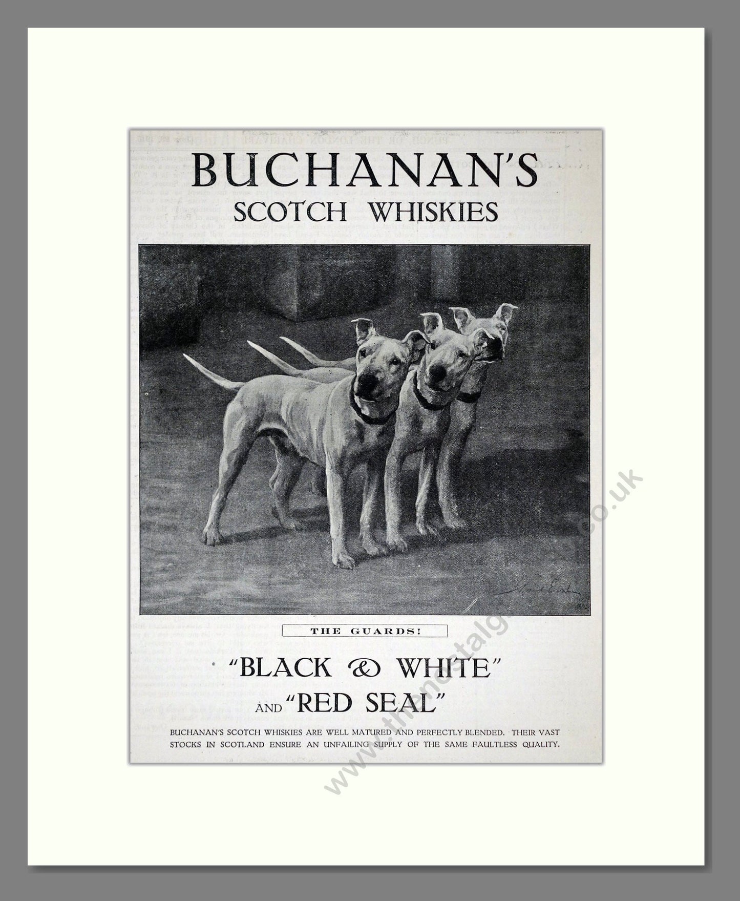 Buchanan's - Black And White Scotch Whisky / Red Seal Whisky. Vintage Advert 1915 (ref AD65096)