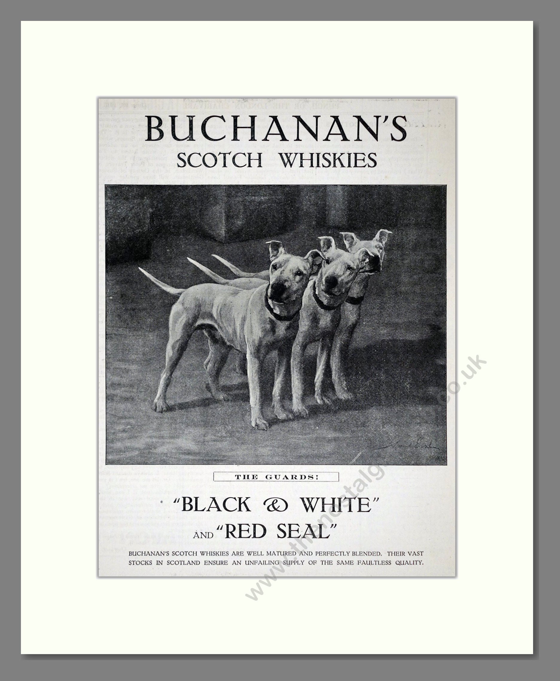 Buchanan's - Black And White Scotch Whisky / Red Seal Whisky. Vintage Advert 1915 (ref AD65096)