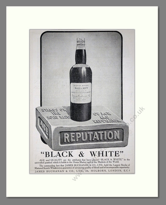 Buchanan's - Black And White Scotch Whisky. Vintage Advert 1924 (ref AD65101)