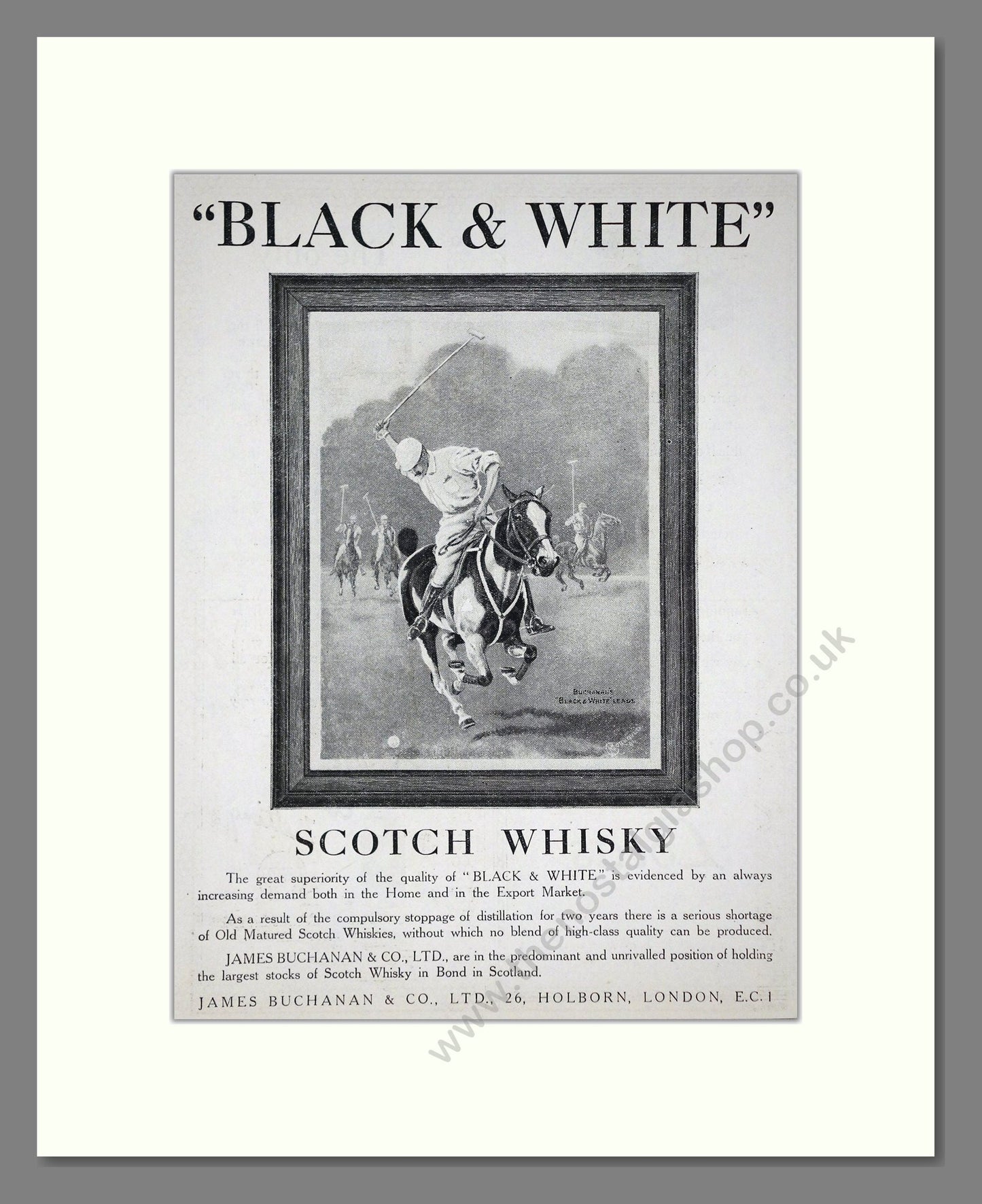 Buchanan's - Black And White Scotch Whisky. Vintage Advert 1924 (ref AD65102)
