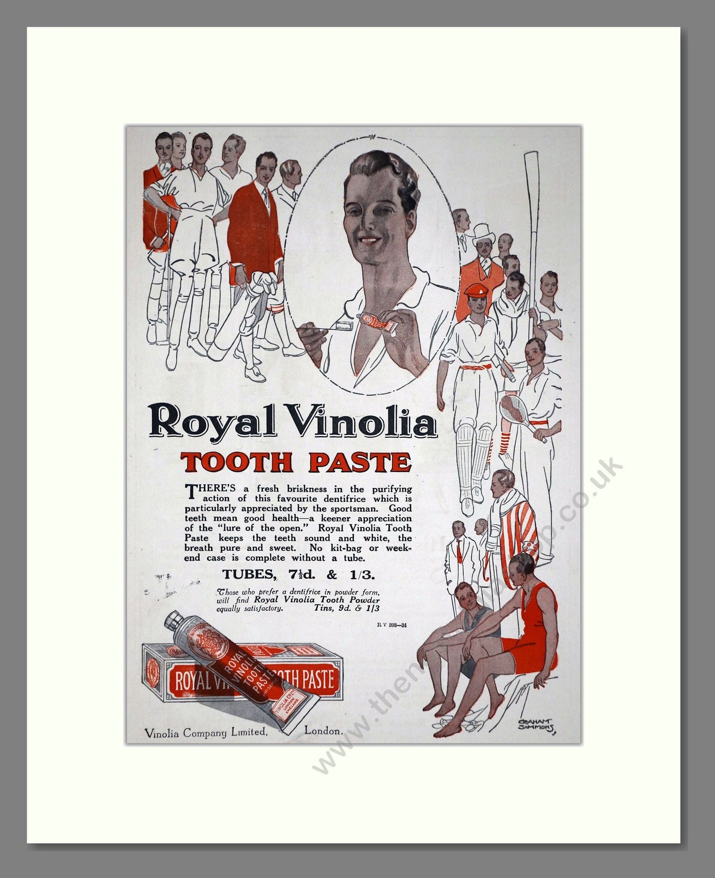 Royal Viniolia - Tooth Paste. Vintage Advert 1920 (ref AD65180)