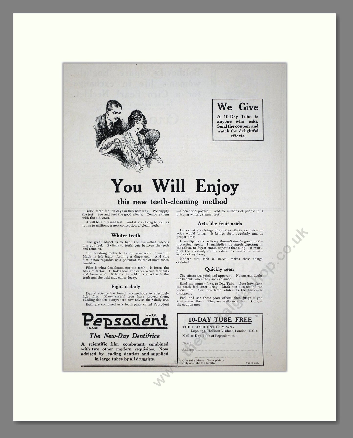 Pepsodent - Dentifrice. Vintage Advert 1921 (ref AD65192)