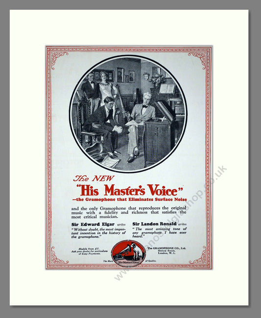 HMV His Master's Voice - New Gramophone. Vintage Advert 1926 (ref AD65129)