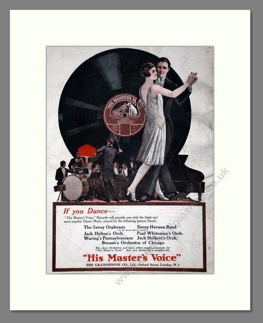 HMV His Master's Voice - If You Dance. Vintage Advert 1926 (ref AD65139)
