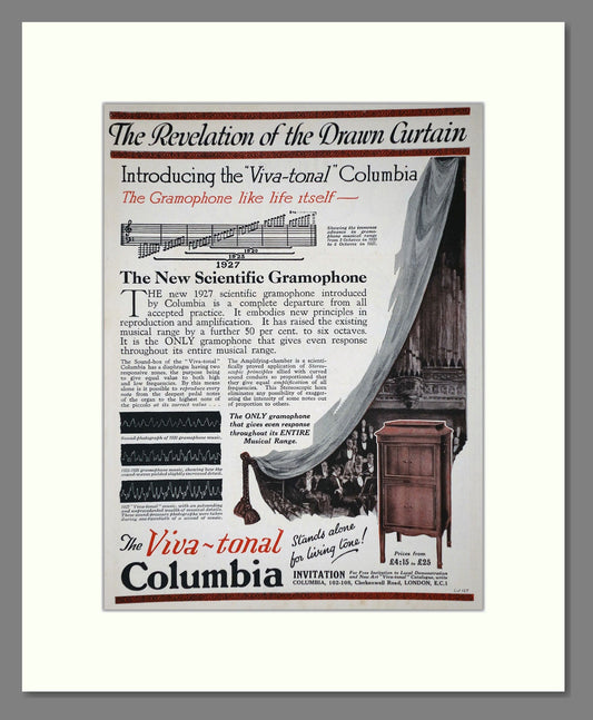 Columbia - Viva-tonal Gramophone. Vintage Advert 1926 (ref AD65163)