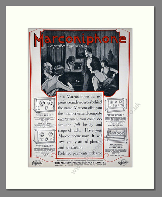 Marconiphone - Radio. Vintage Advert 1926 (ref AD65170)