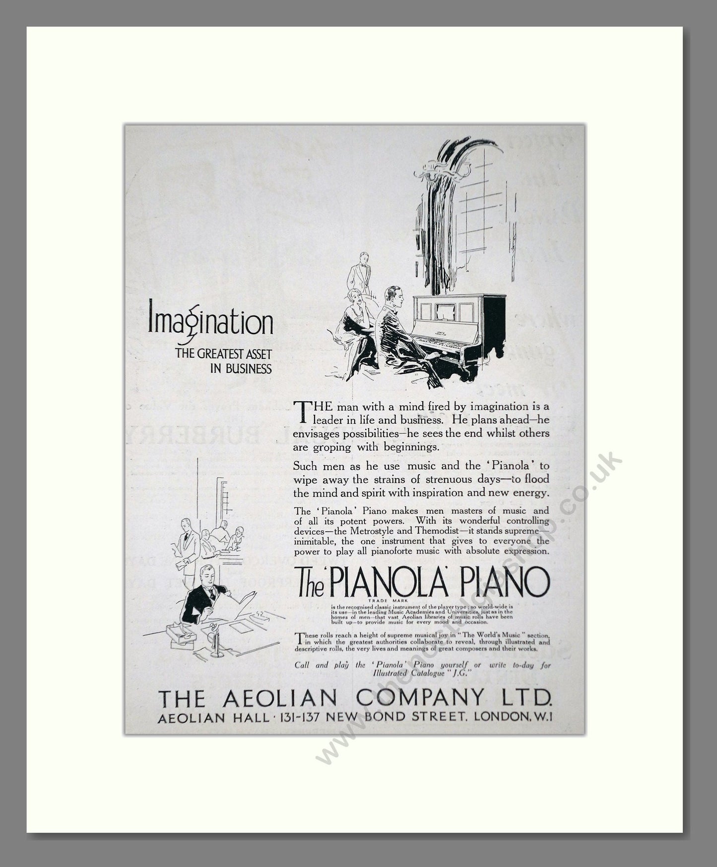 Aeolian Company - Pianola Piano. Vintage Advert 1927 (ref AD65407)
