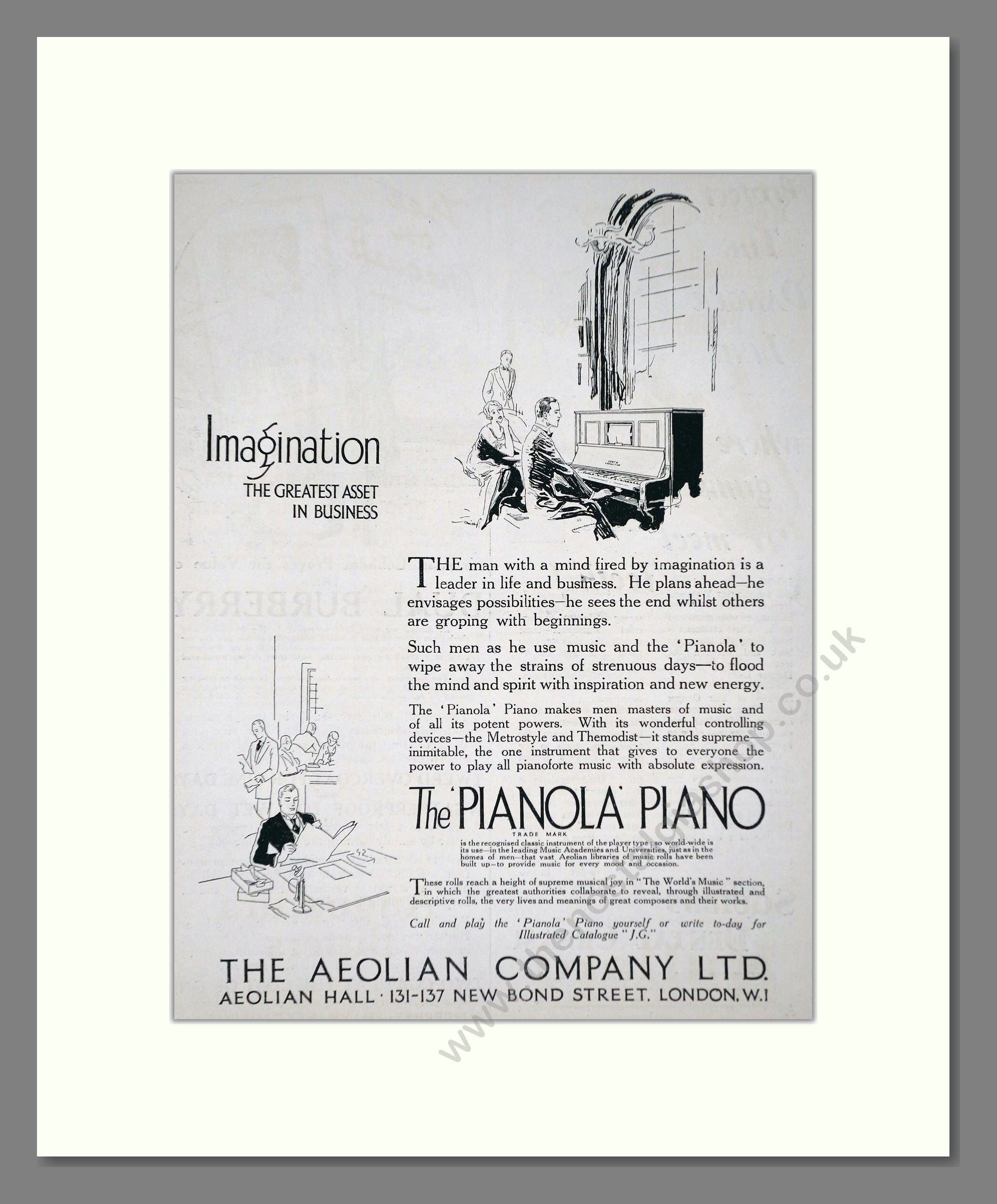 Aeolian Company - Pianola Piano. Vintage Advert 1927 (ref AD65407)