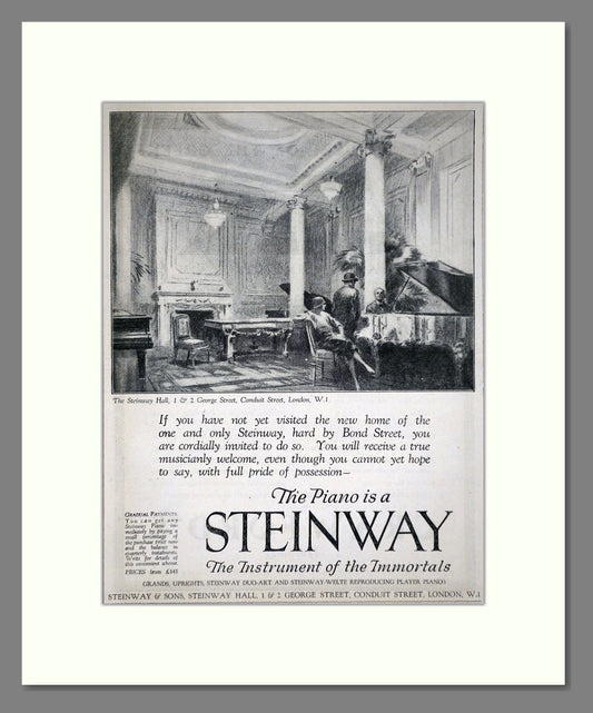 Steinway - Piano. Vintage Advert 1926 (ref AD65419)