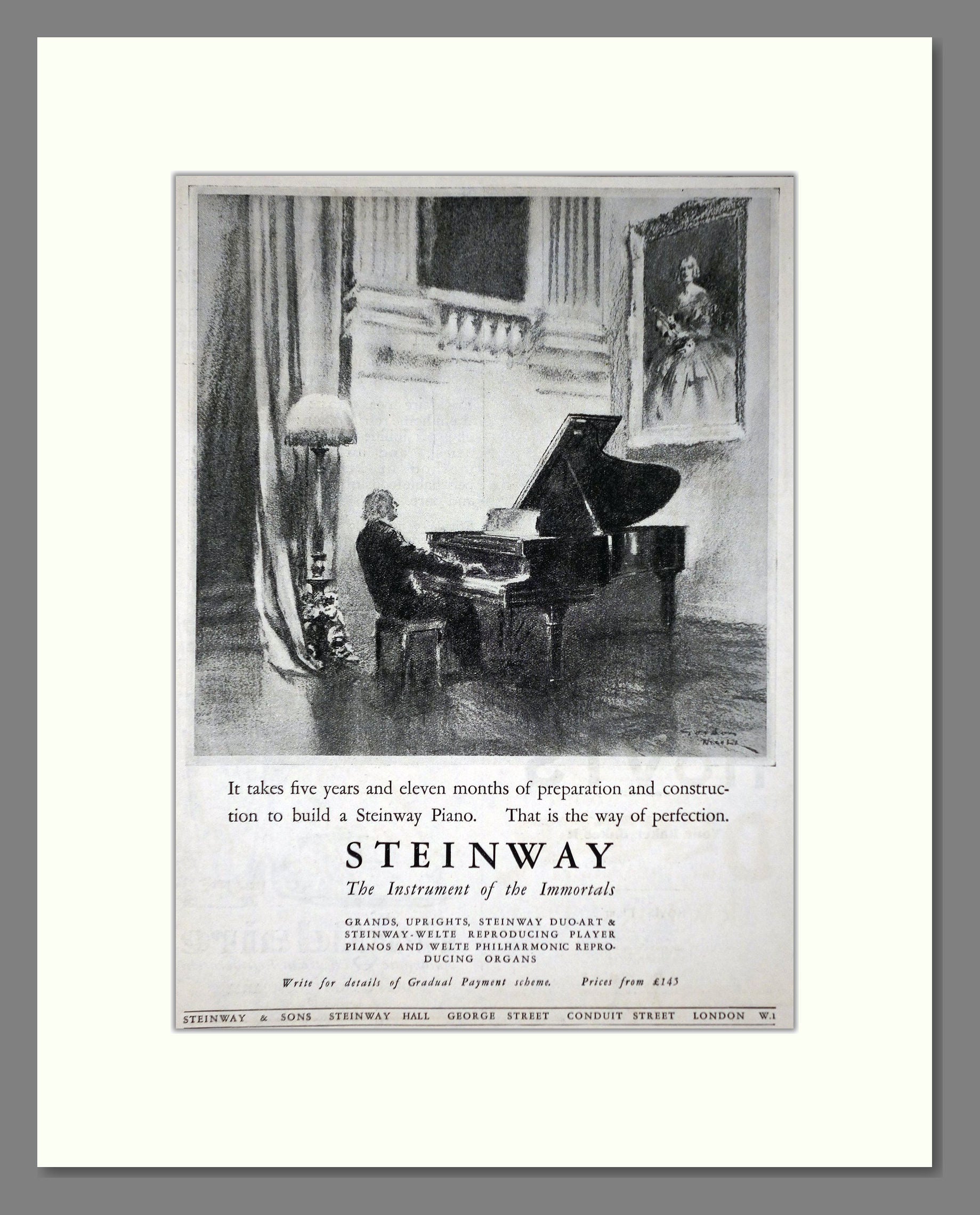 Steinway - Piano. Vintage Advert 1926 (ref AD65420)