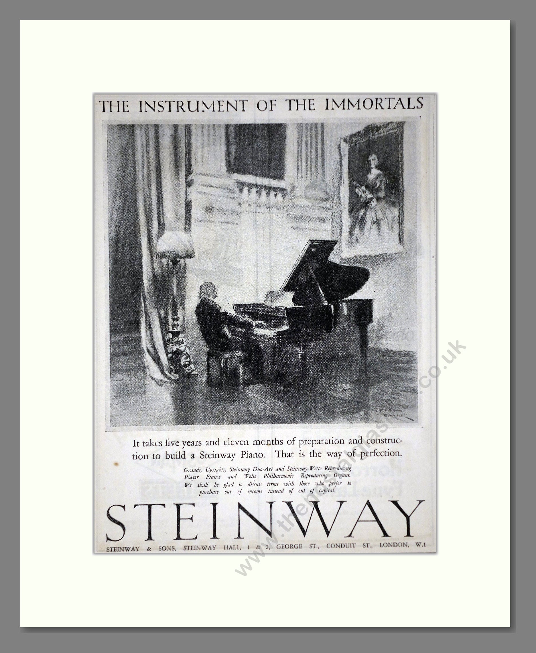 Steinway - Piano. Vintage Advert 1927 (ref AD65421)