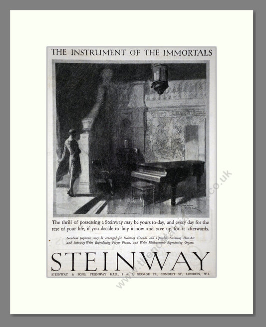 Steinway - Piano. Vintage Advert 1927 (ref AD65422)