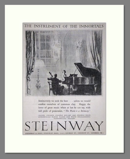 Steinway - Piano. Vintage Advert 1927 (ref AD65423)