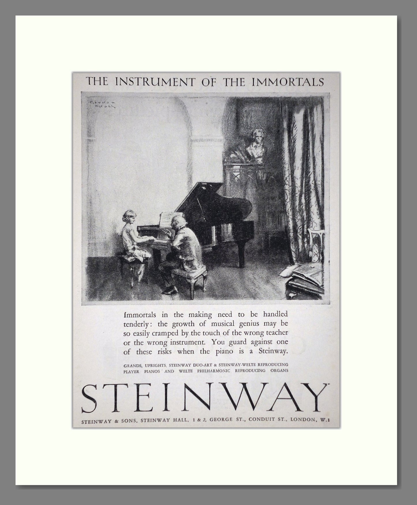 Steinway - Piano. Vintage Advert 1927 (ref AD65424)