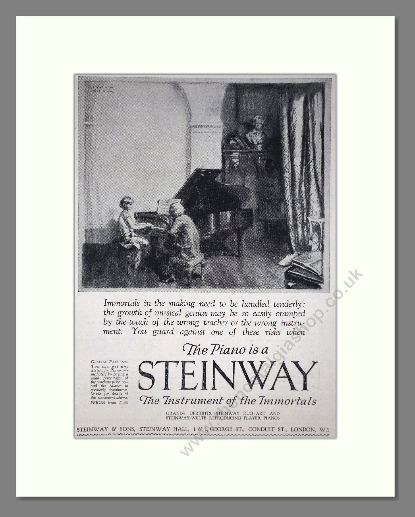 Steinway - Piano. Vintage Advert 1926 (ref AD65425)