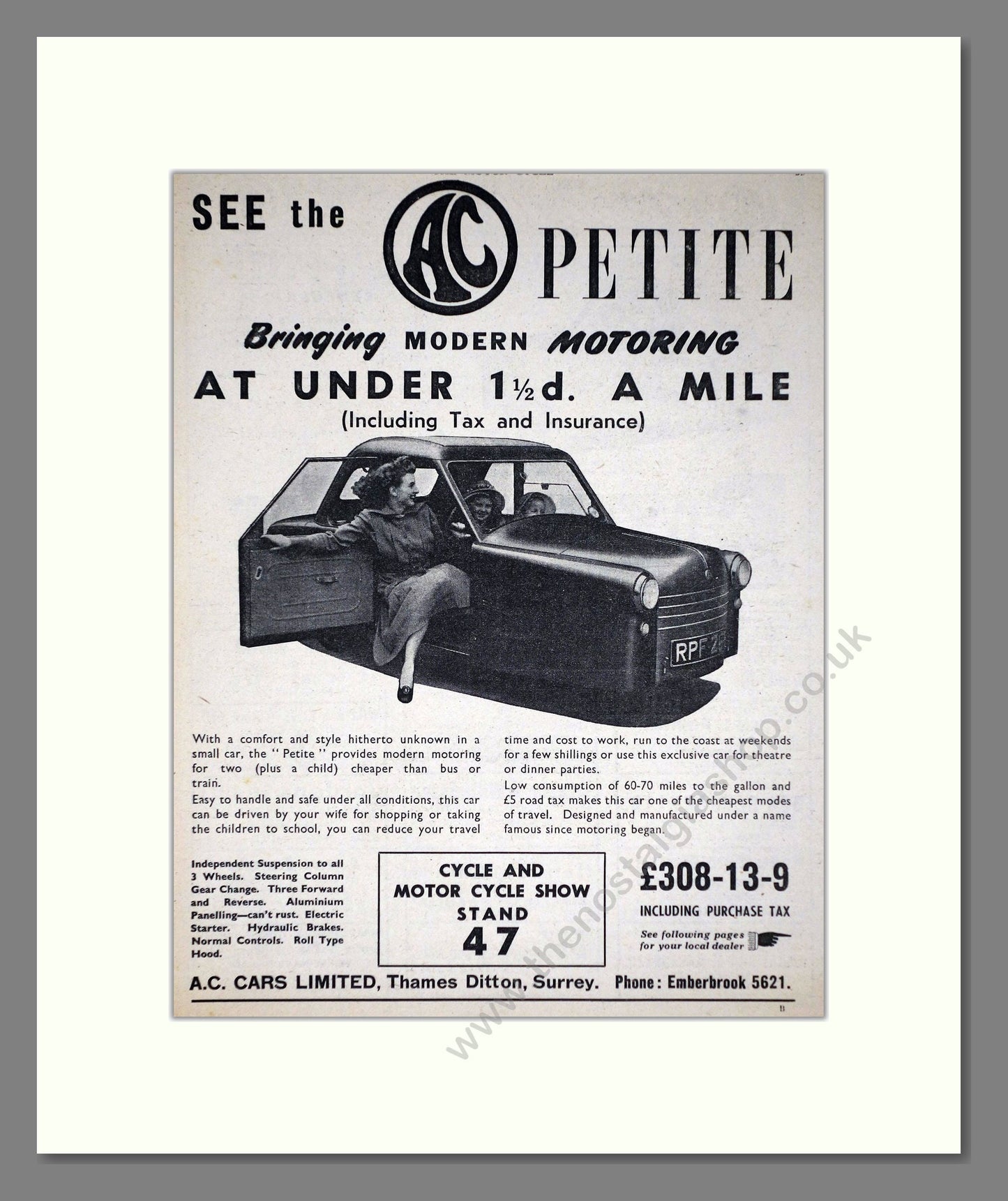 AC - Petite. Vintage Advert 1953 (ref AD65204)
