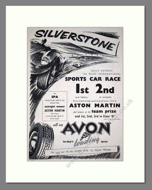 Aston Martin - Silverstone Winner. Vintage Advert 1955 (ref AD65211)