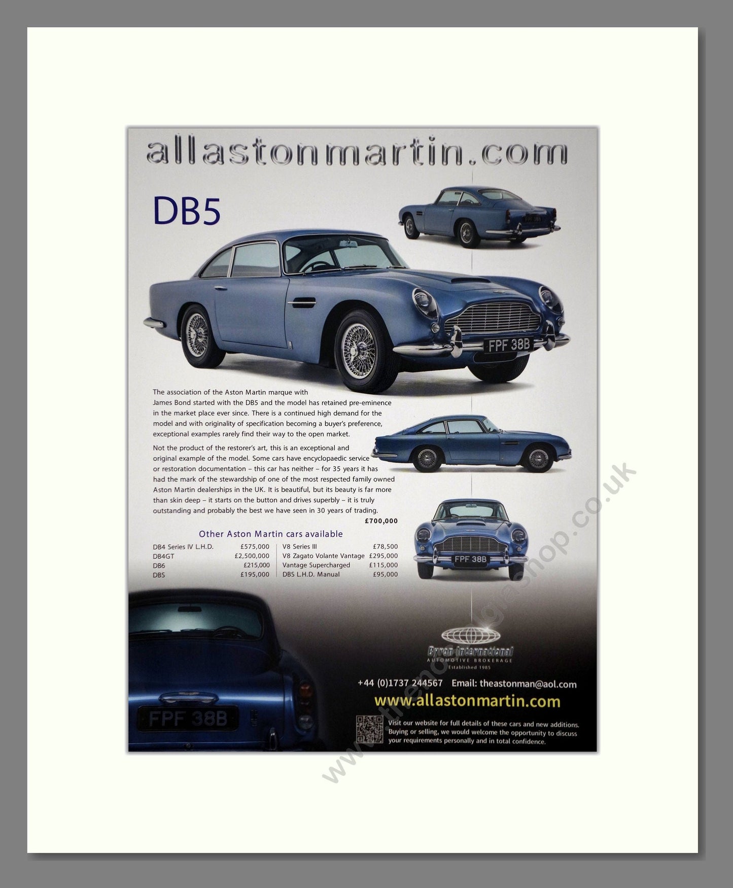 Aston Martin - DB5. Vintage Advert 2015 (ref AD65224)