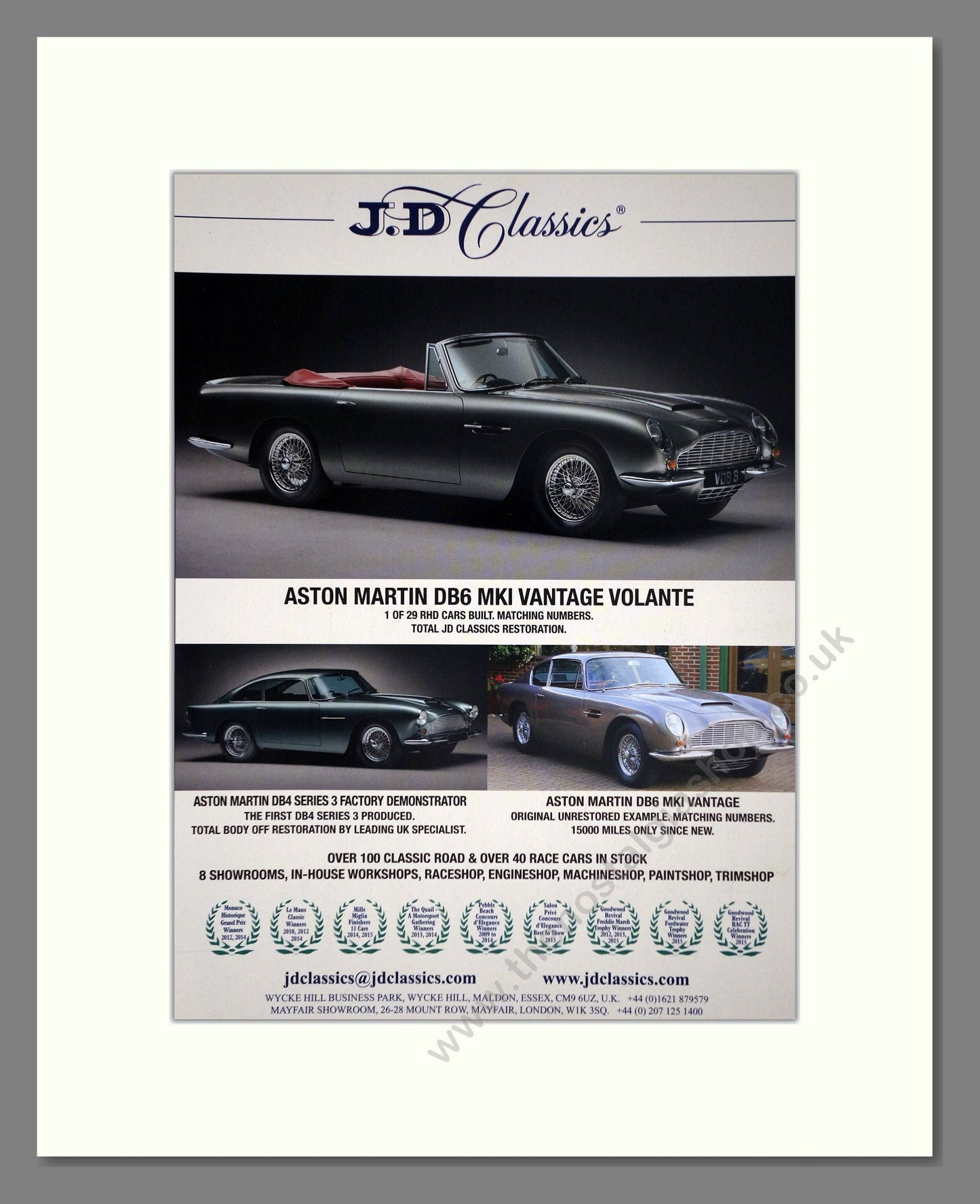 Aston Martin - DB6. Vintage Advert 2015 (ref AD65225)