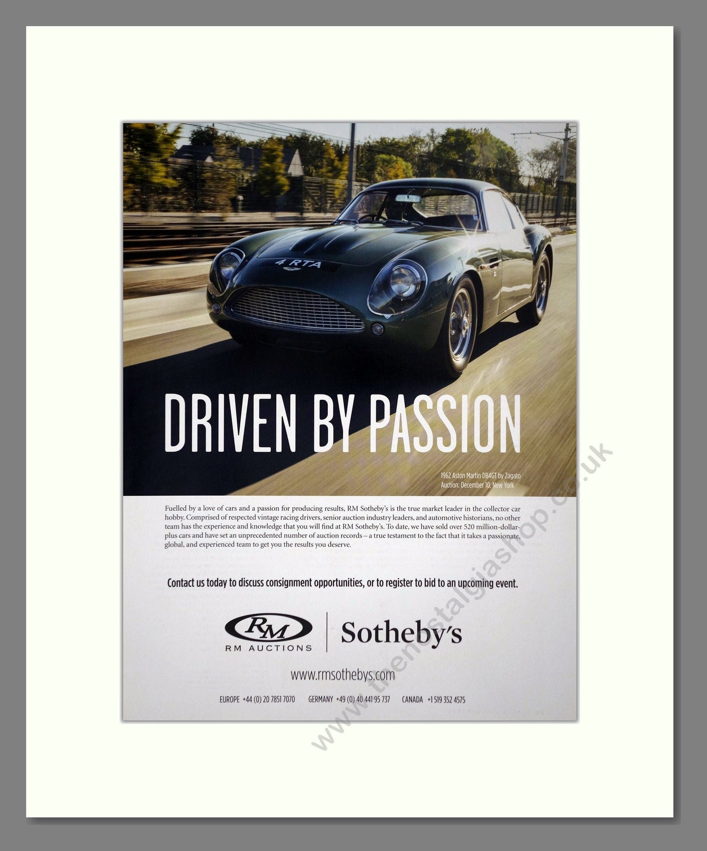 Aston Martin - DB4. Vintage Advert 2015 (ref AD65229)