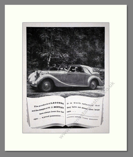 Lagonda / Bentley - Large Cars. Vintage Advert 1944 (ref AD65235)