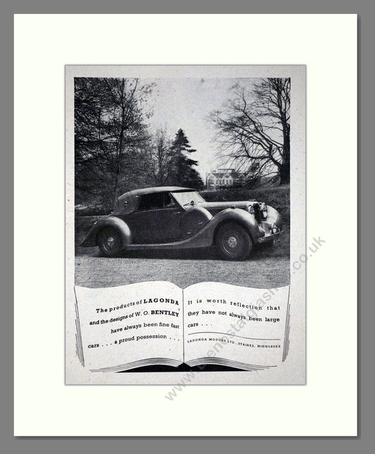 Lagonda / Bentley - Large Cars. Vintage Advert 1944 (ref AD65236)