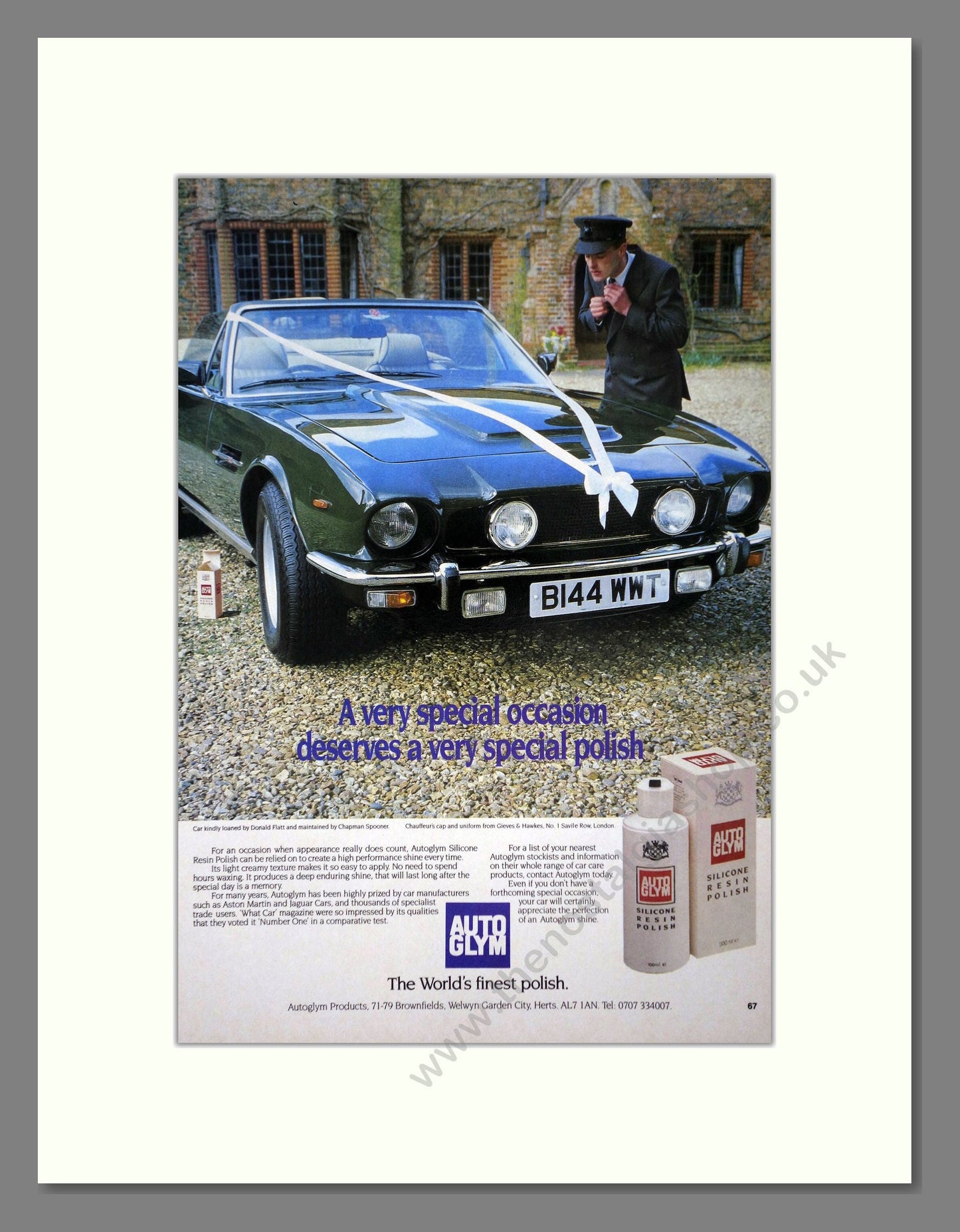 Aston Martin - Autoglym. Vintage Advert 1988 (ref AD65243)