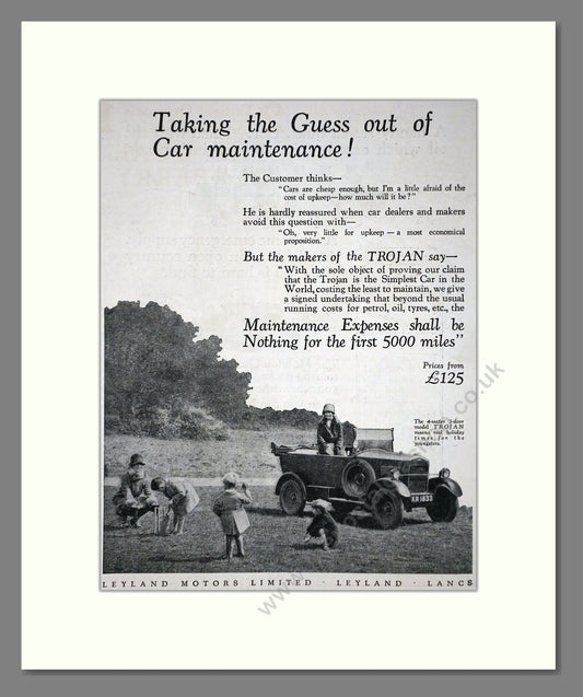 Leyland - Trojan. Vintage Advert 1927 (ref AD65275)